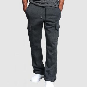Men's Casual Sport Multi-Pocket Trousers - Dark Grey