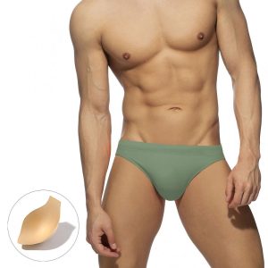 Men's Micro-Elastic Swim Briefs - Army Green