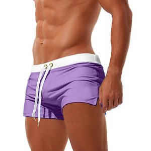 Men's Quick Dry Swim Trunks - Purple
