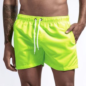 Men's Breathable Board Shorts with Pockets - fluorescent Yellow